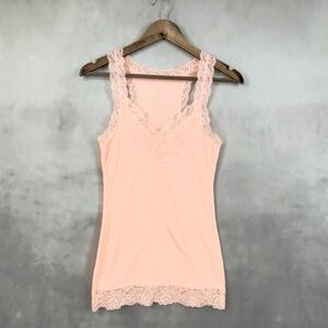 Mossimo Womens Cami Top M Pink Lace Trim Y2K Coquette Balletcore Kawaii Tank